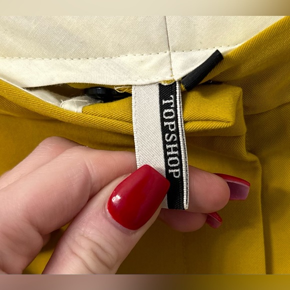 Yellow TopShop Straight Leg Pants Size 0 - Picture 3 of 5